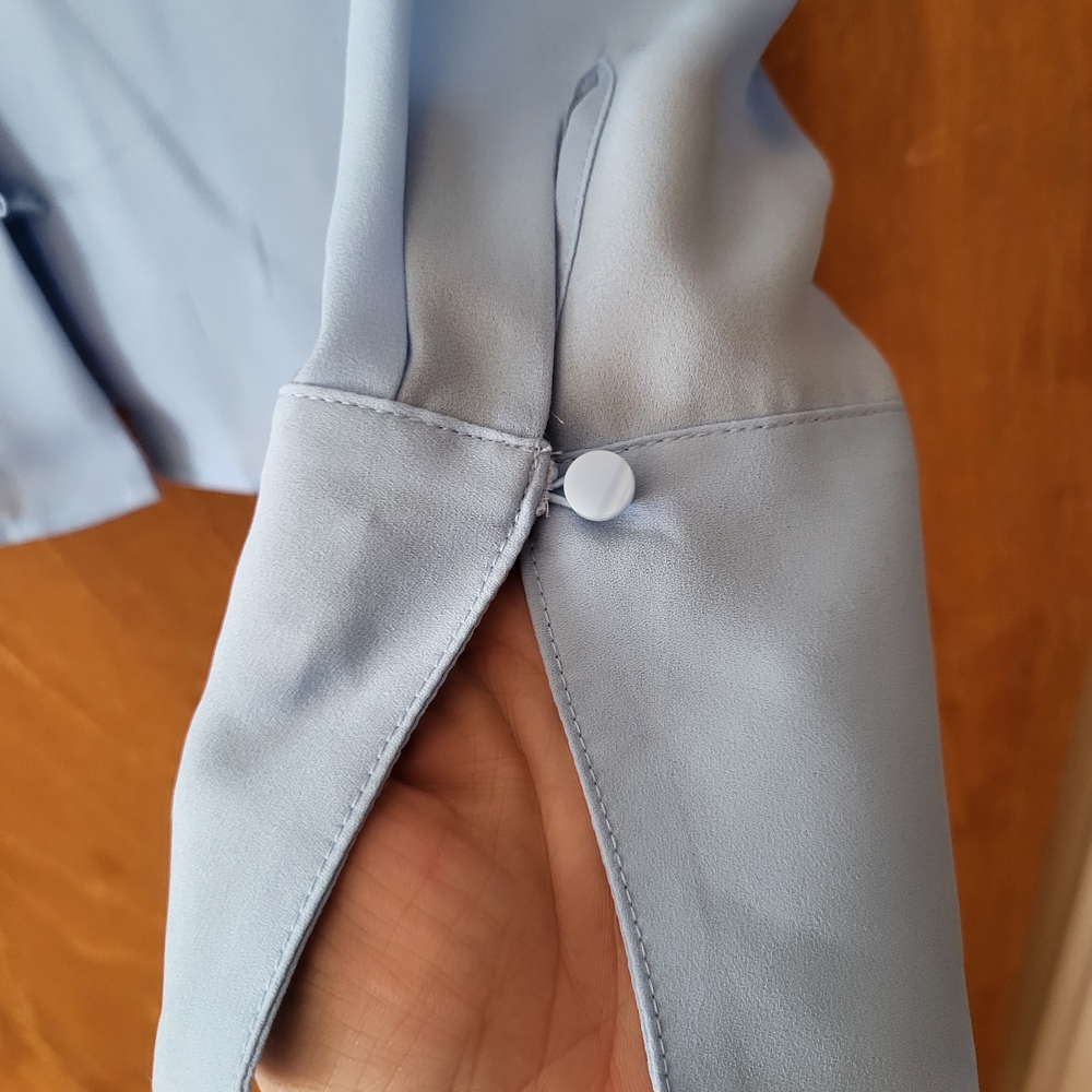 Worthington Light Blue Button-Up Blouse - Picture 4 of 6